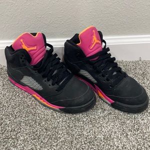 Air Jordan Black Pink Orange Sneaker Tennis Shoes
